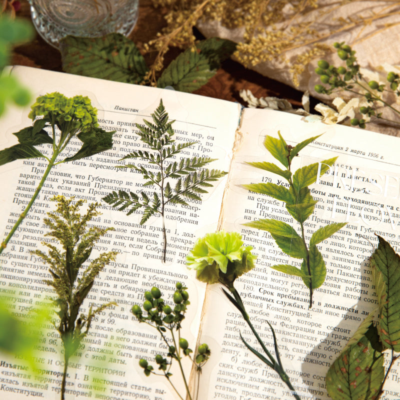 green plant stickers for art journal