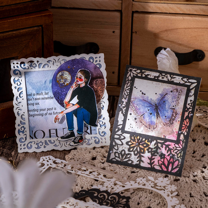 die cut floral frame for collage journal