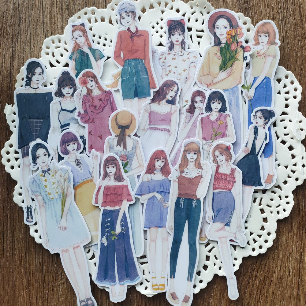 girl stickers for journaling