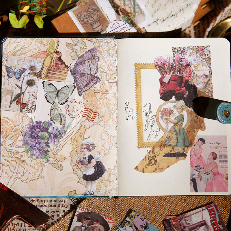 Vintage Mini Sticker Book 50PCS