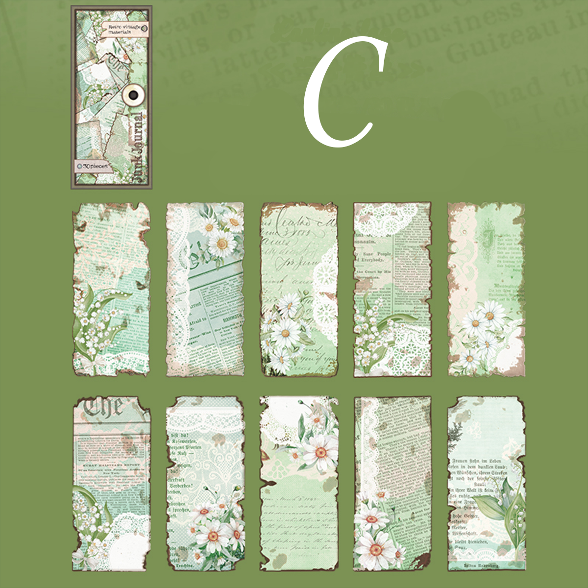 Old Dream Book Series Alien Book Page Scarpbook Paper