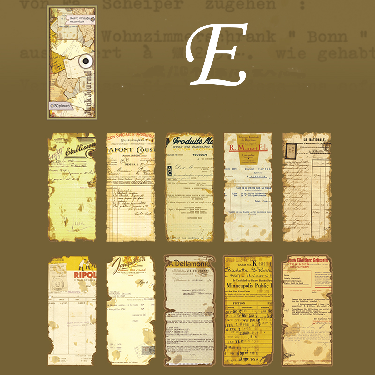 Old Dream Book Series Alien Book Page Scarpbook Paper