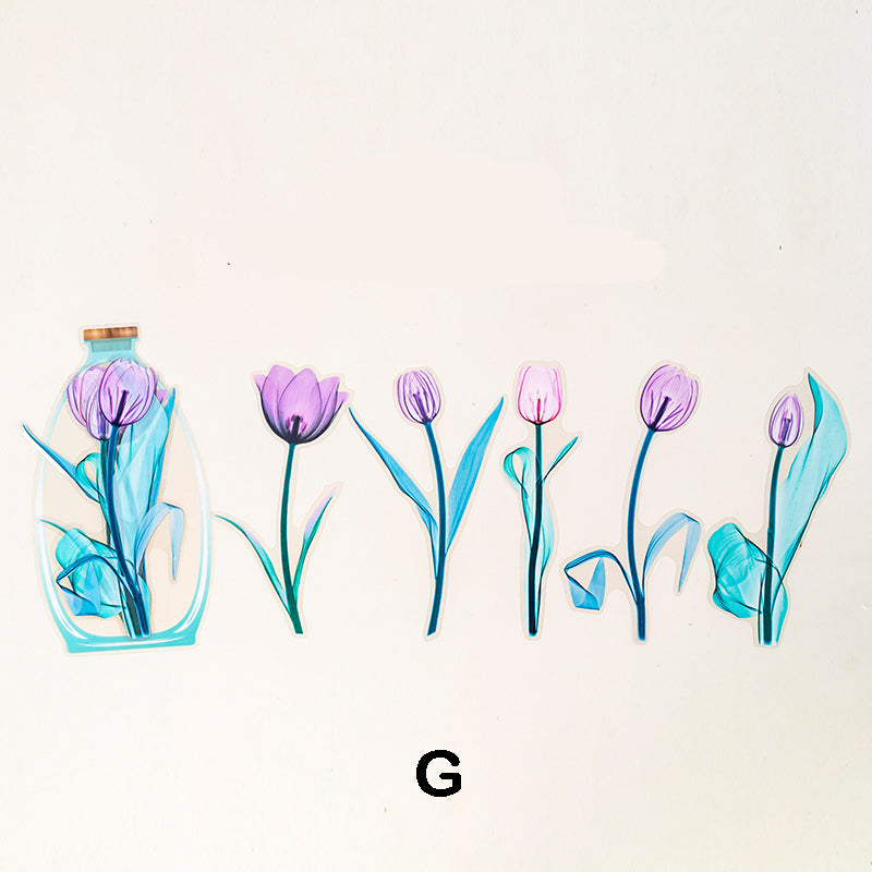 purple tulip flower stickers
