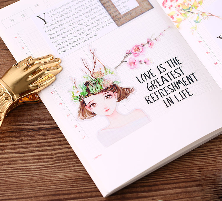 girl sticker for journaling