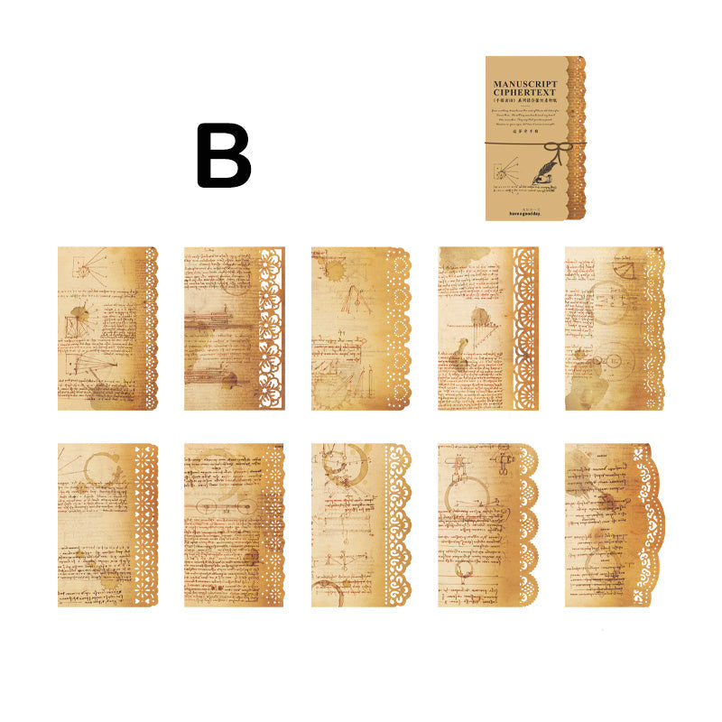 manuscript theme scrapbook paper