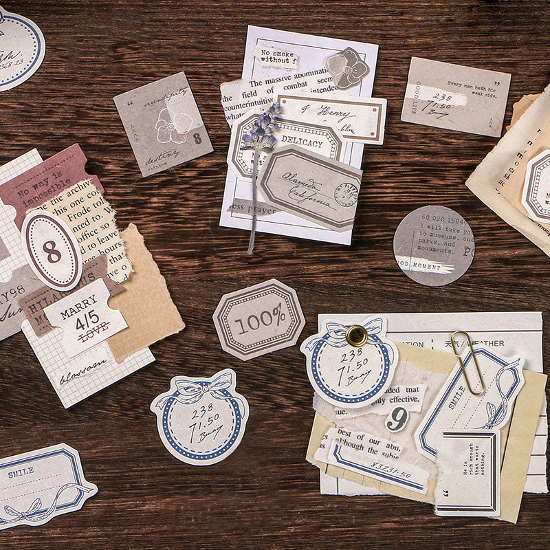 InfeelME Vintage Mini Border Label Decorative Paper 60PCS