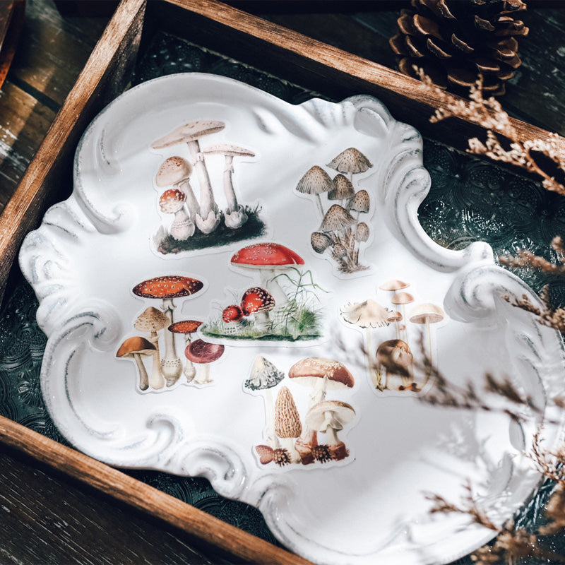 mushroom stickers for art journal