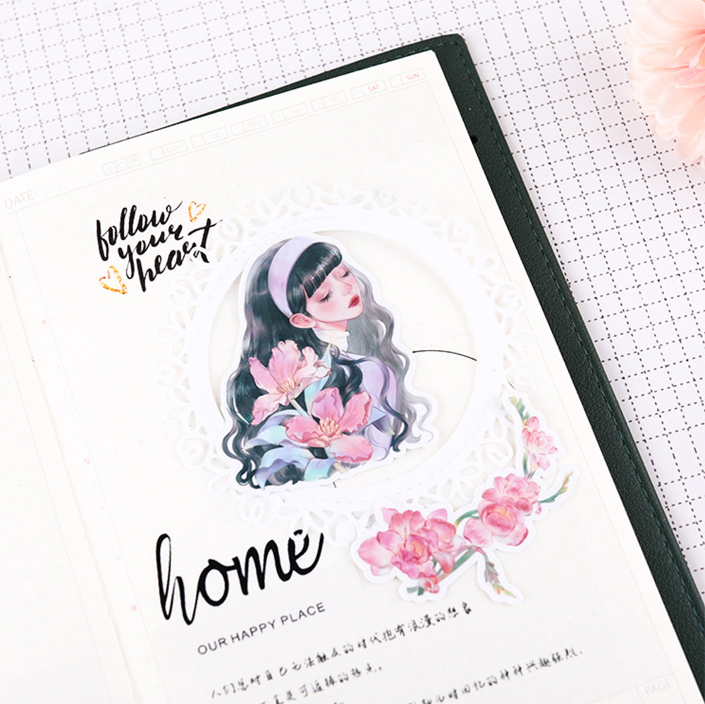 aesthetic girl sticker for journal