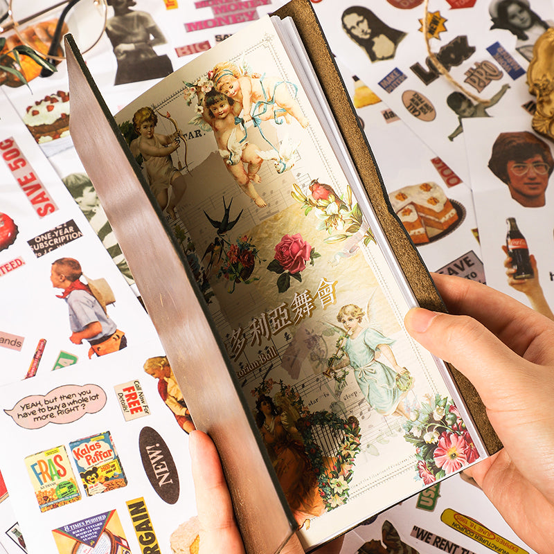 Vintage PreCut Sticker Book 20 Sheets