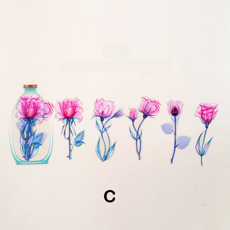 pink flower stickers