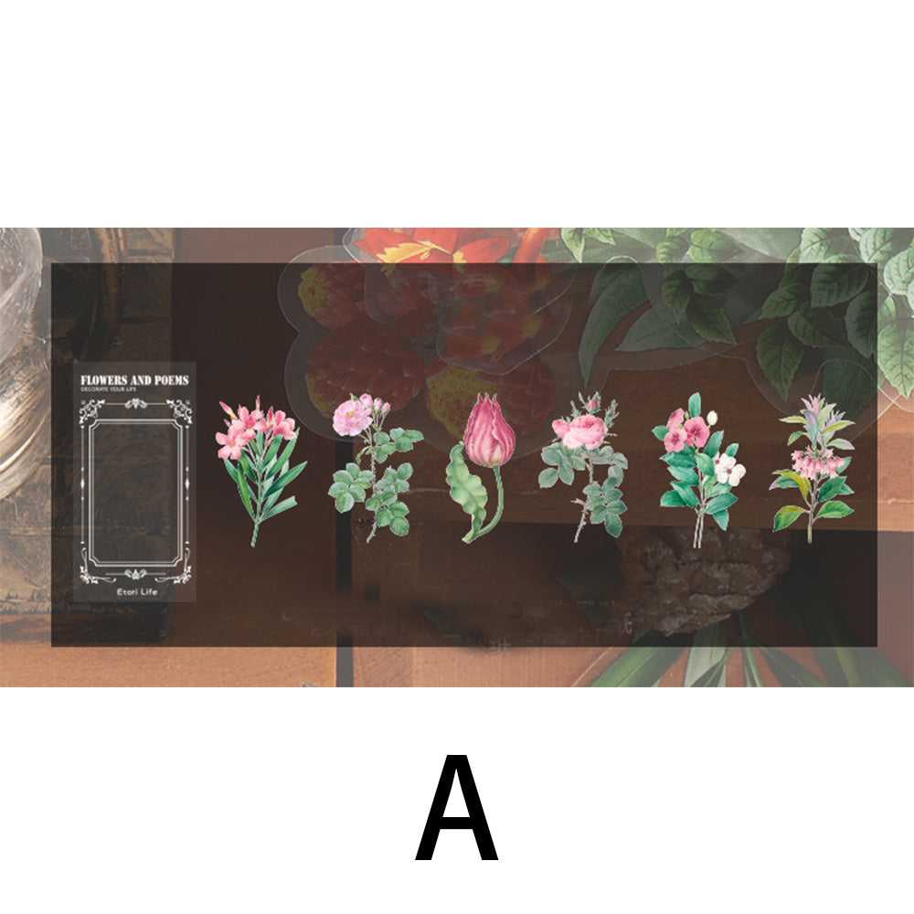 pink flower stickers