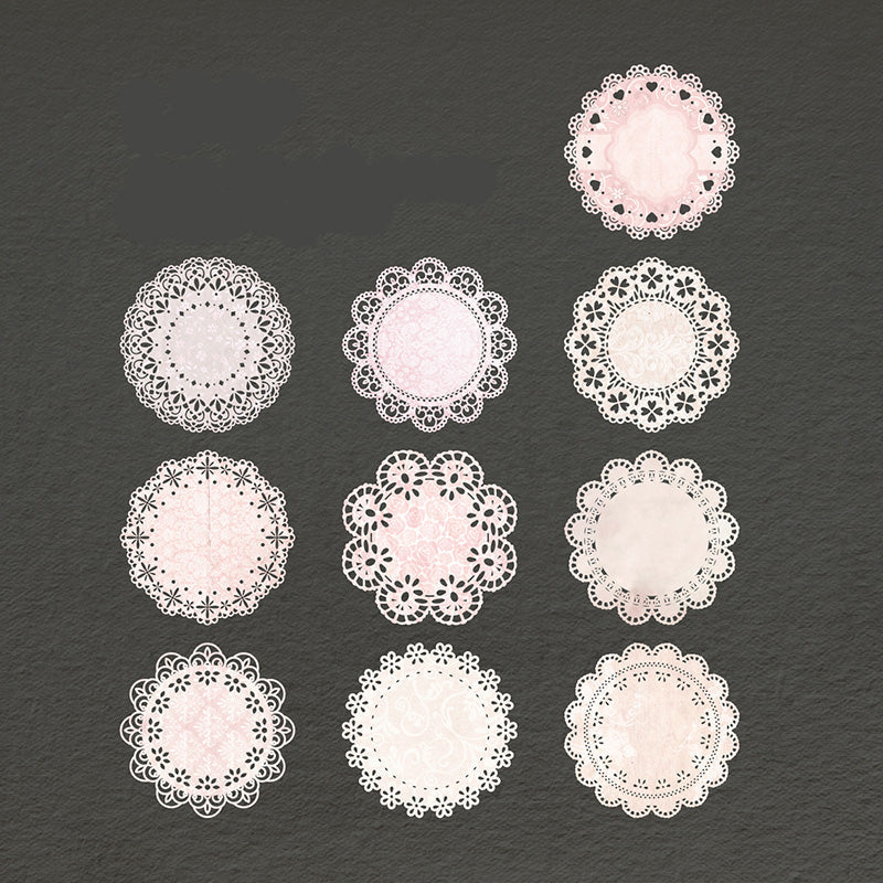 pink hollowed lace papers