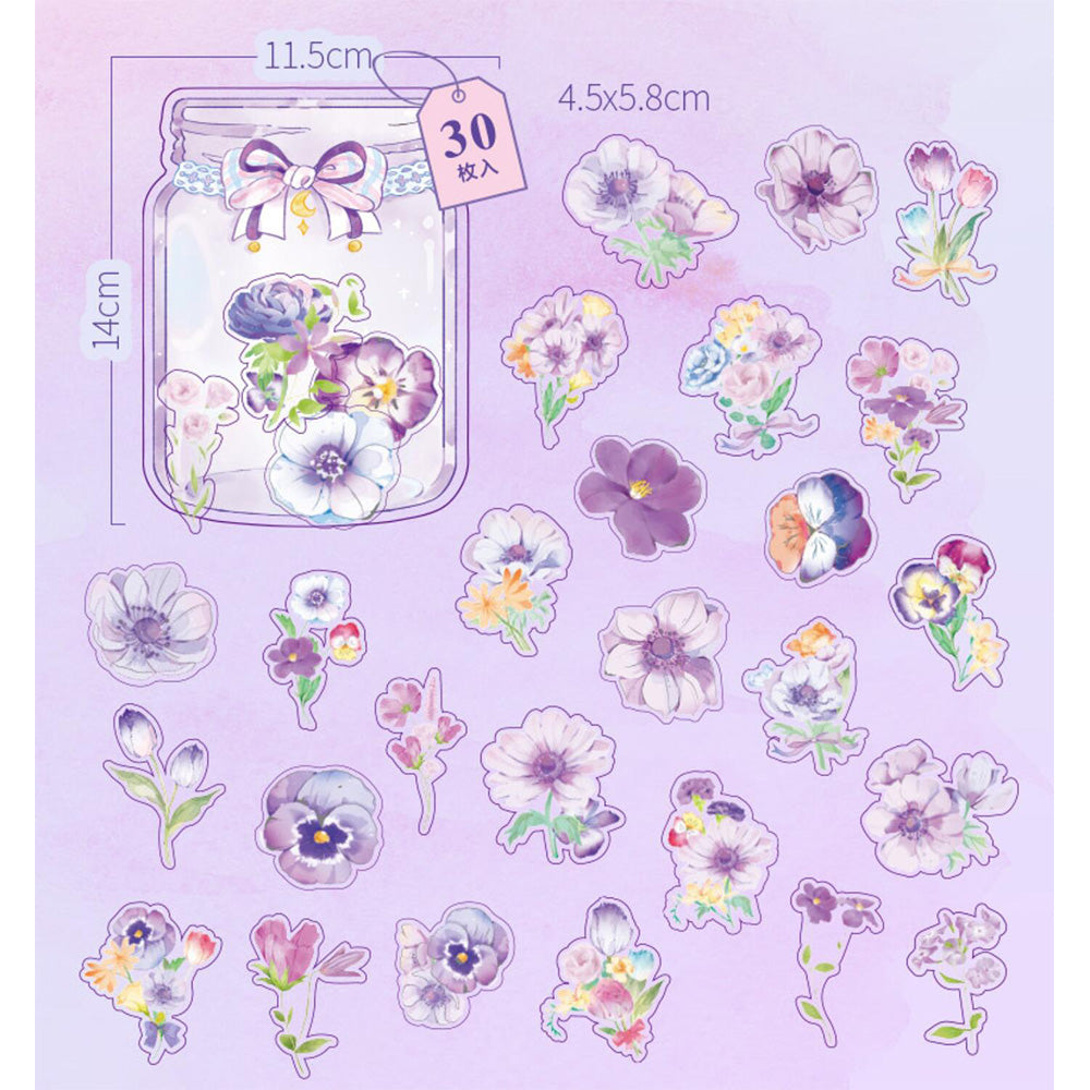 Blumen-Scrapbook-Aufkleber, 30 Stück