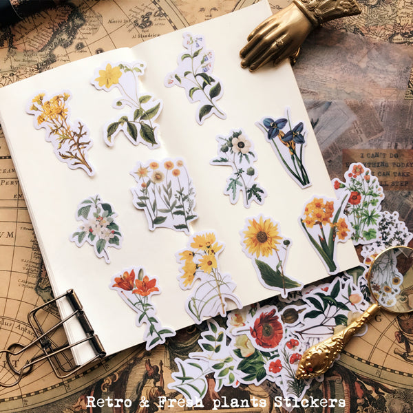 Vintage Style Flower Stickers