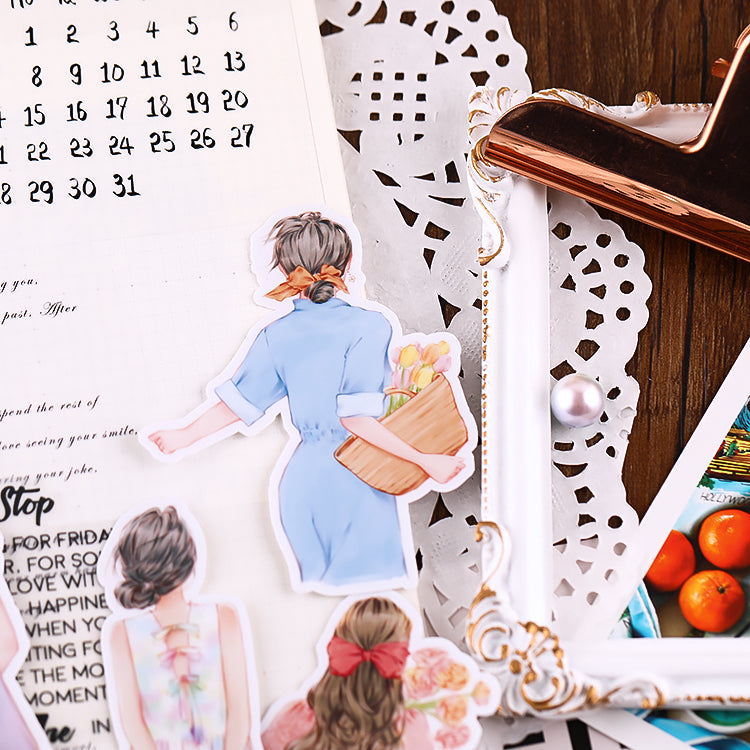 woman back stickers for scrapbooking
