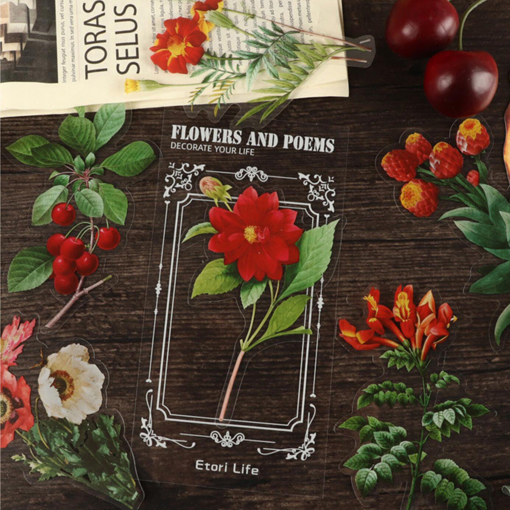 journal flower stickers