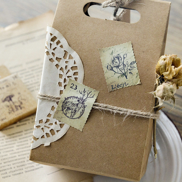 decorate gift package with stamp sticker