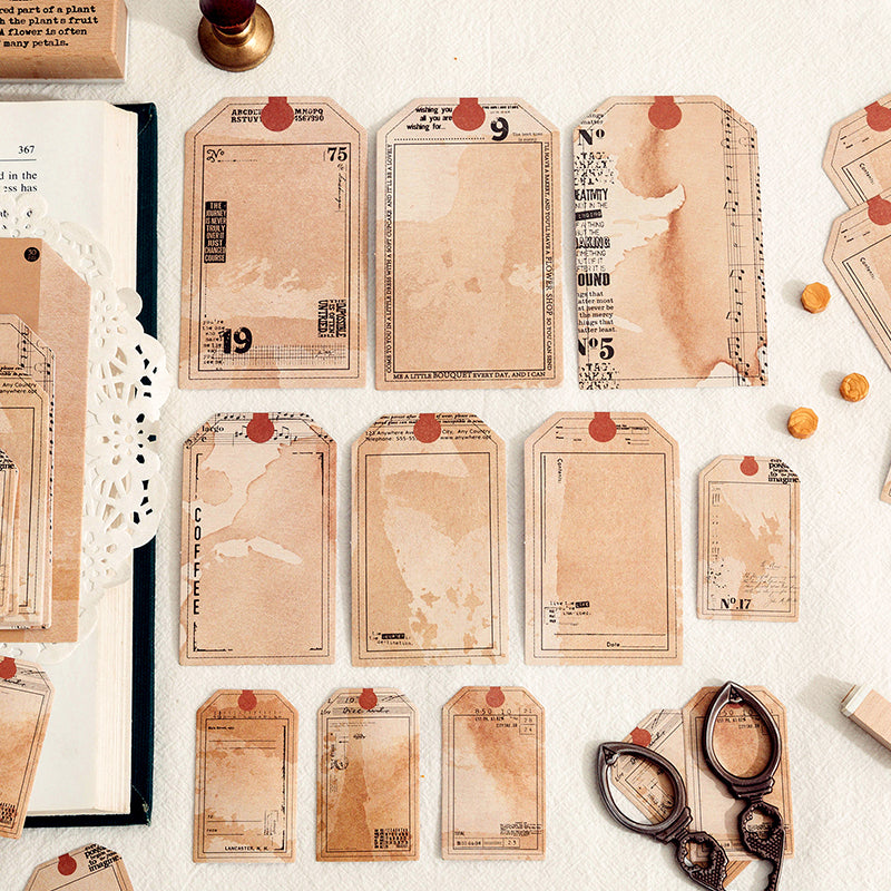 coffee dyed theme label stickers