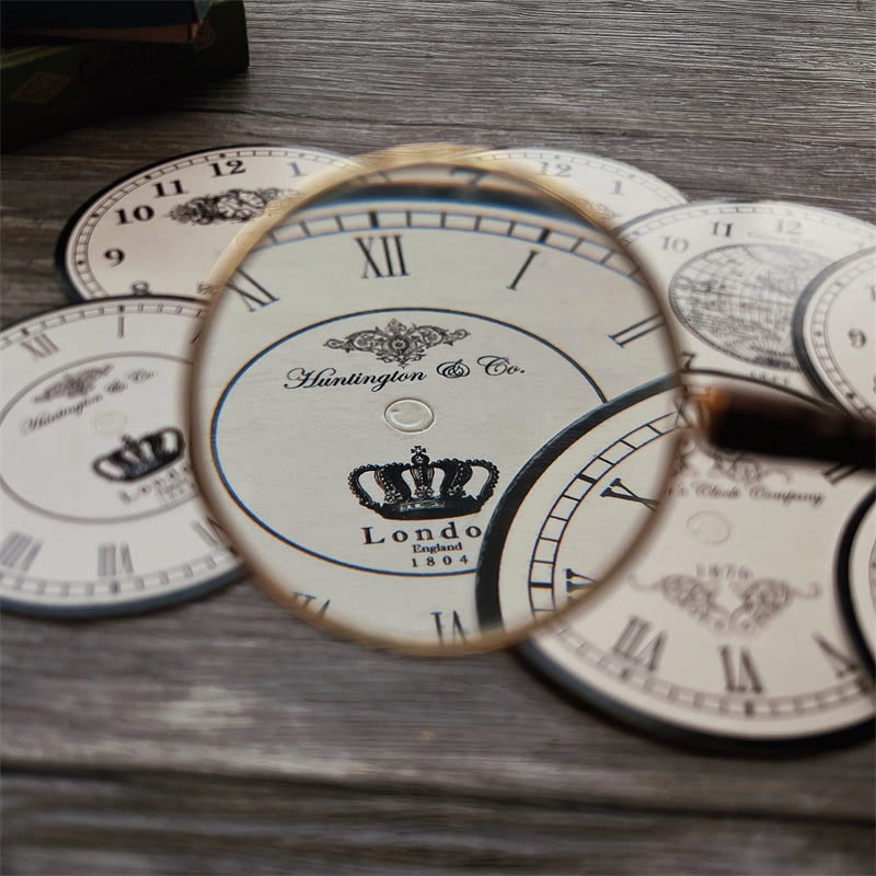 vintage round clock papers