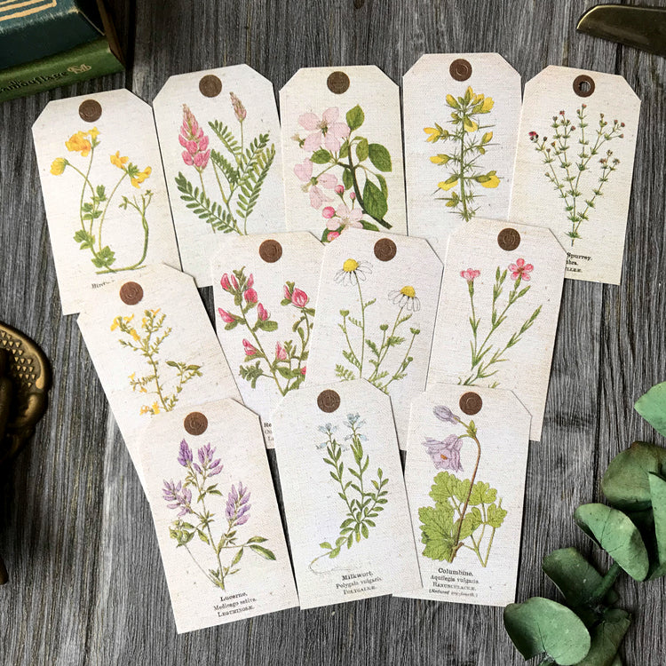 vintage flower tags for scrapbook
