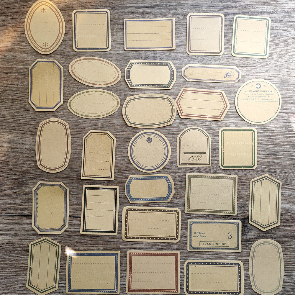 vintage kraft frame stickers