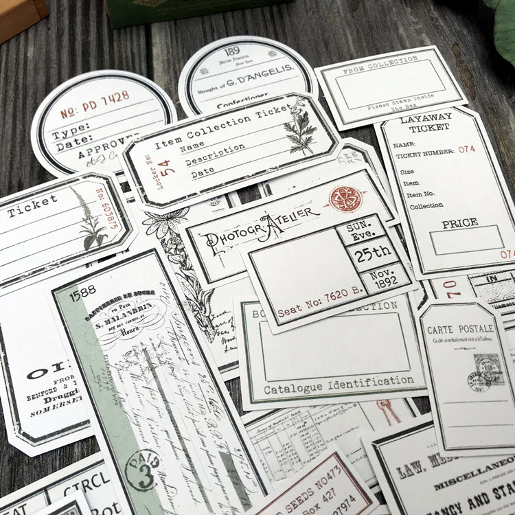 vintage memo note stickers