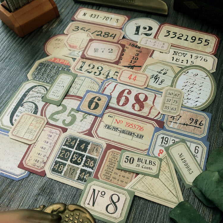 vintage number stickers
