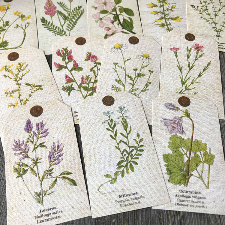 vintage flower tags