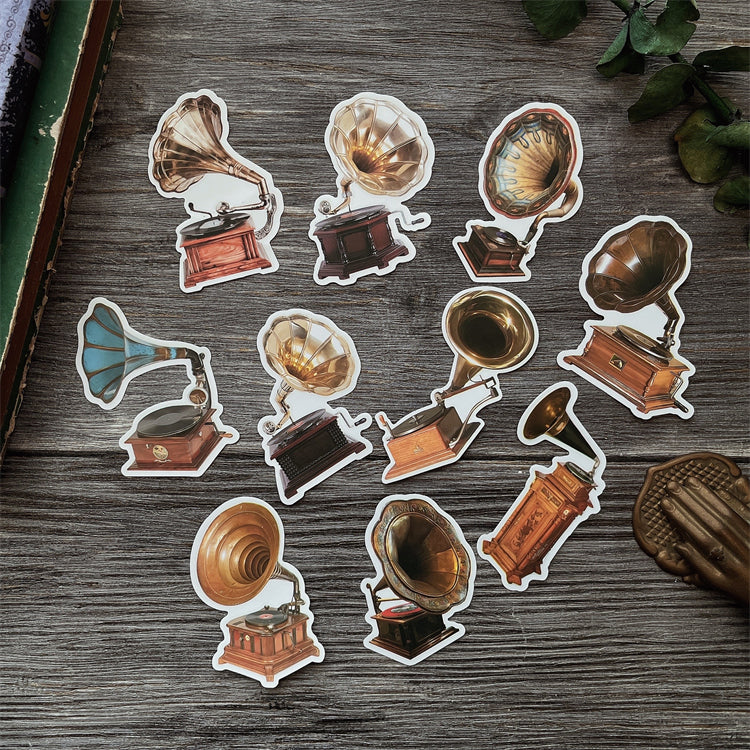 vintage record player stickers