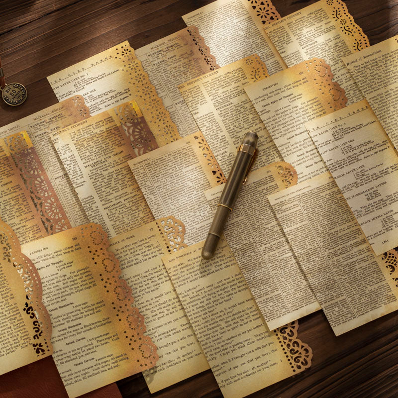 retro manuscript scrapbook paper