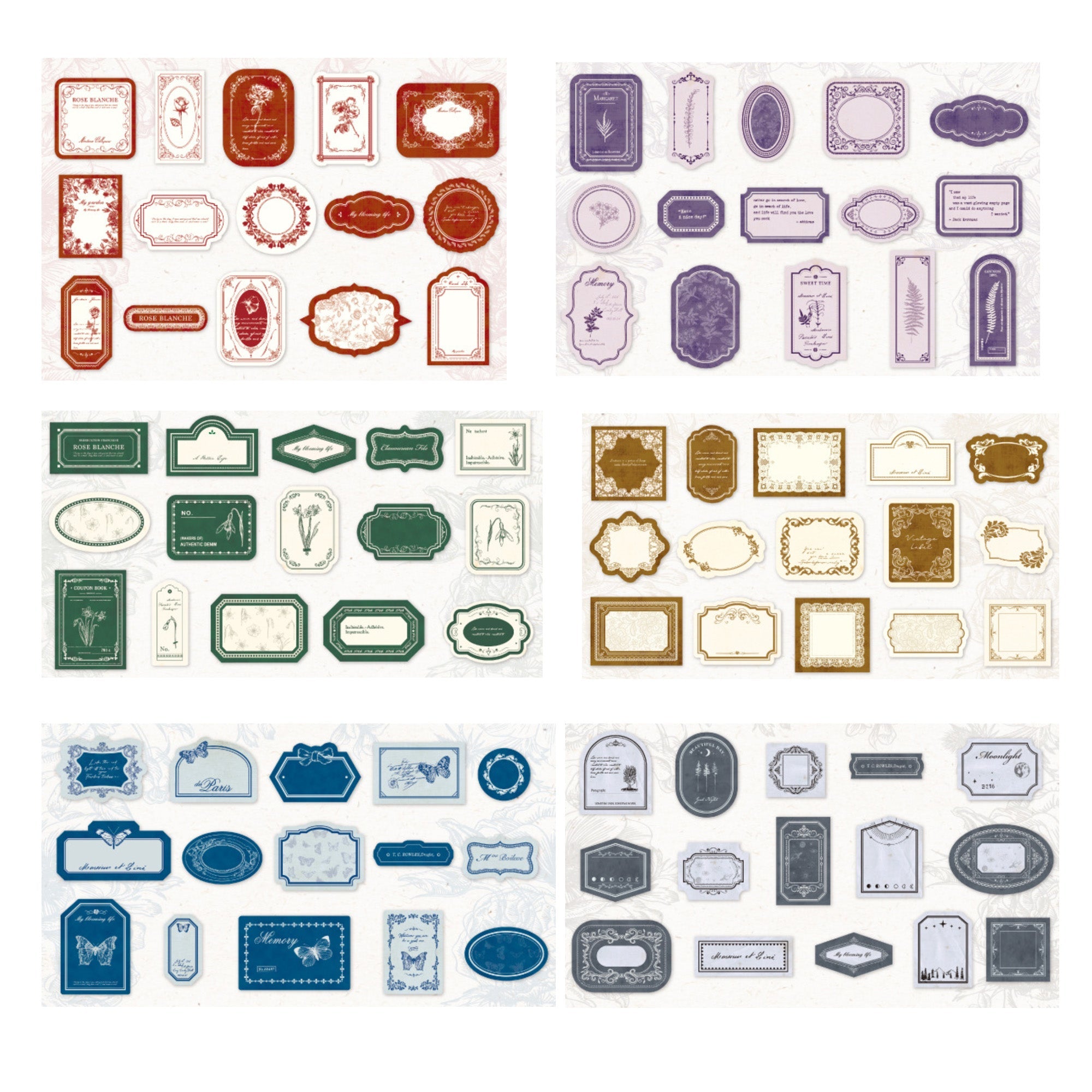 vintage label stickers for art journal