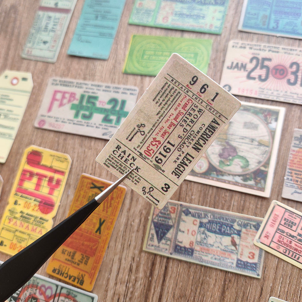 vintage ticket sticker for junk journal