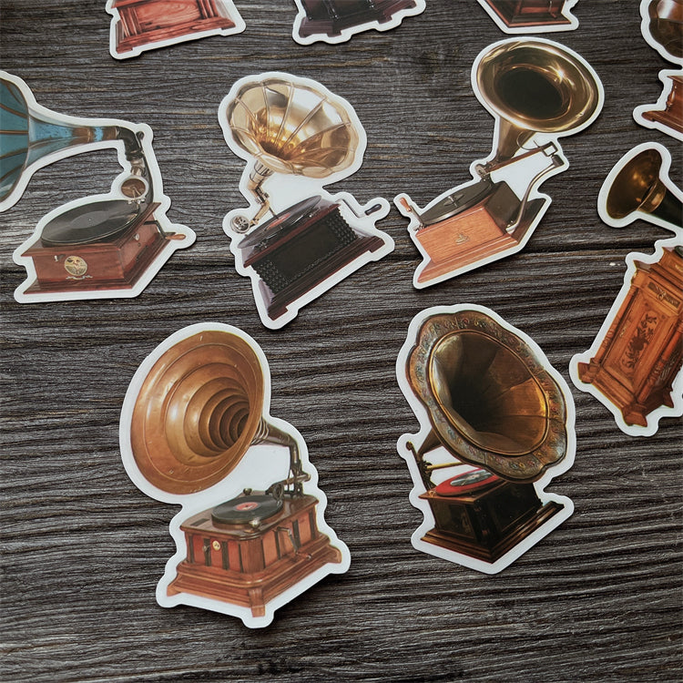 vintage turntable stickers for scrapbooking