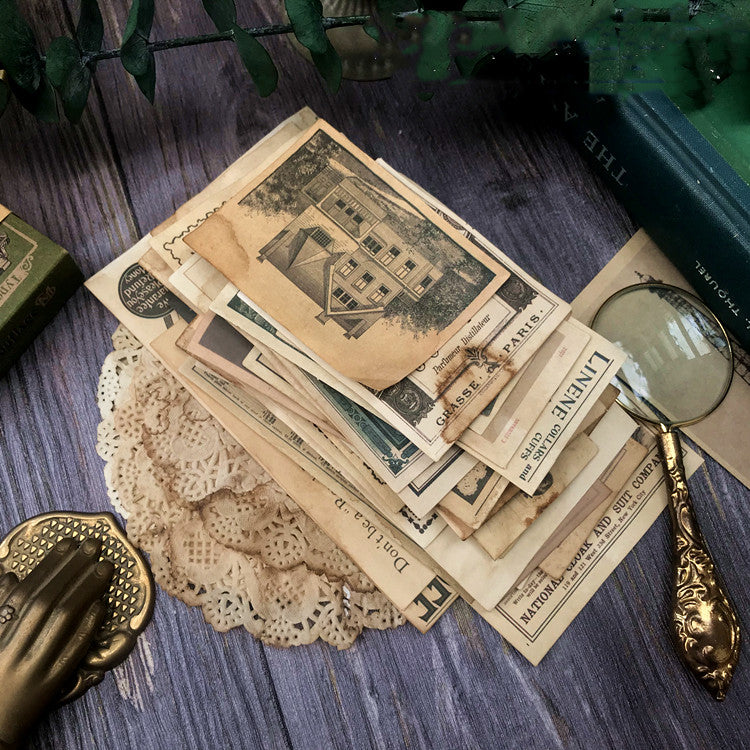 Vintage Coffee Dyed Scrapbook Paper and Lace Doily