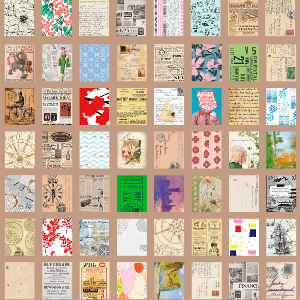 365 Mini juego de papel de diario de estilo vintage