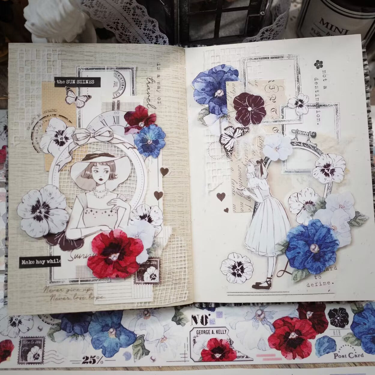 5cm*150cm Vintage Pansy Big Flower