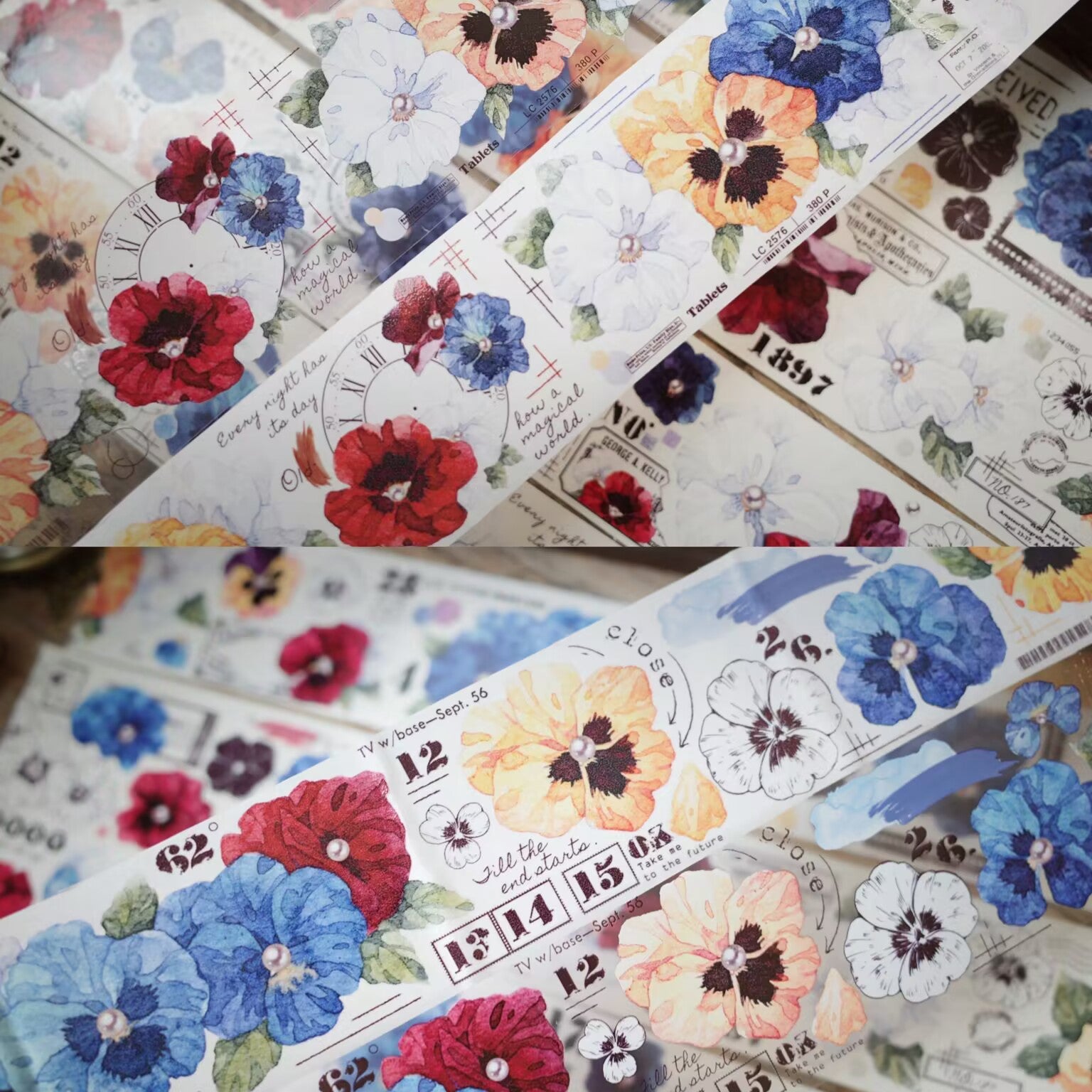 5cm*150cm Vintage Pansy Big Flower