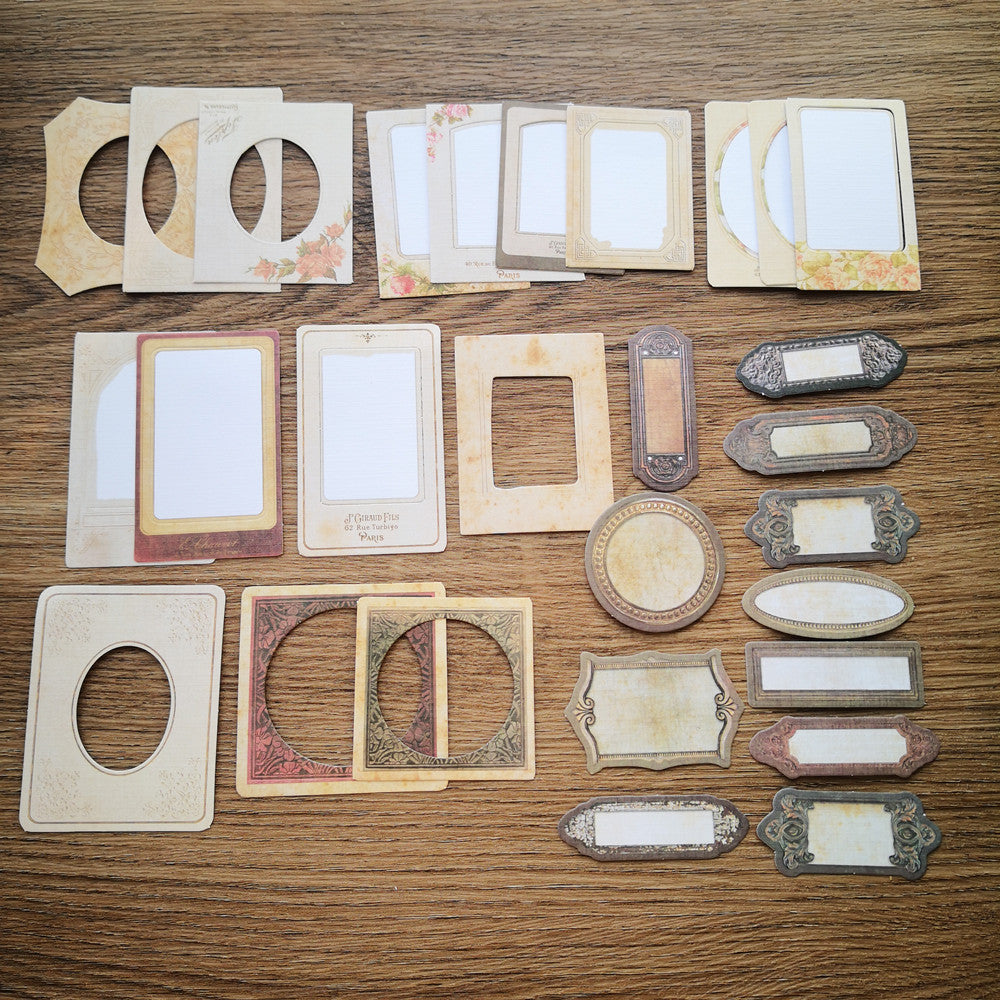 Vintage dekorativer Rahmen, Scrapbook-Papier, 29 Stück