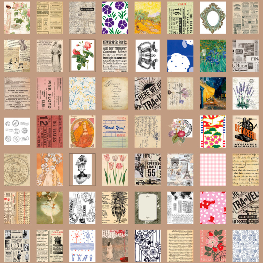 365 Mini juego de papel de diario de estilo vintage