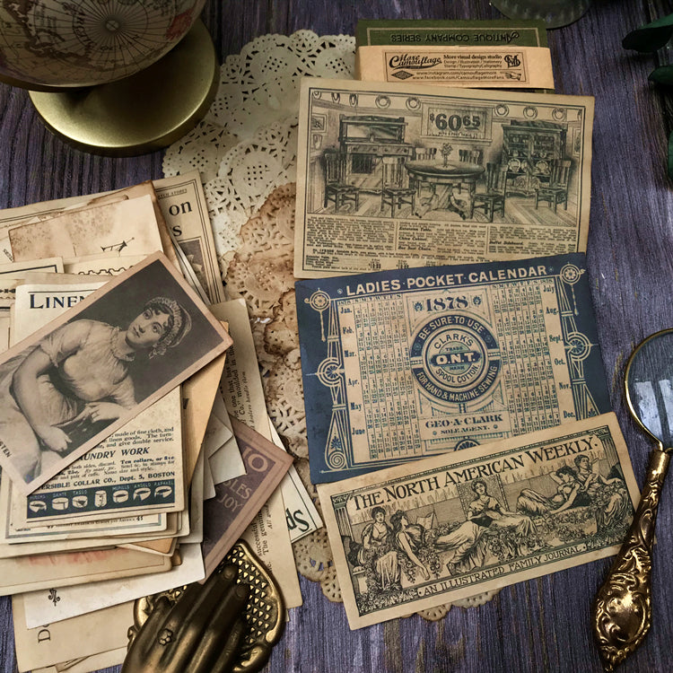 Vintage Coffee Dyed Scrapbook Paper and Lace Doily