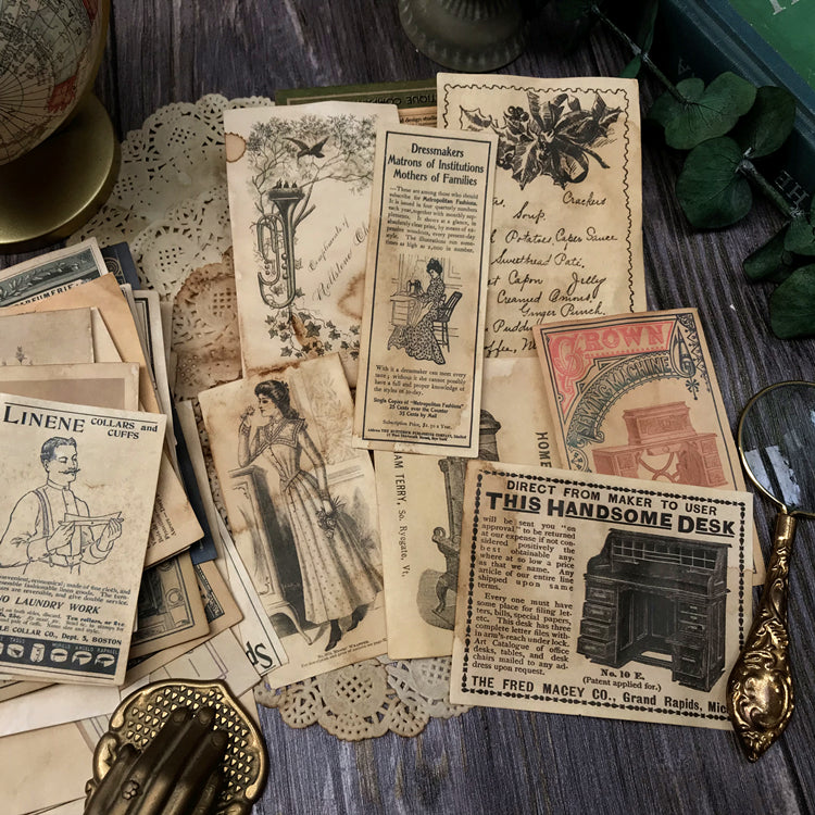 Vintage Coffee Dyed Scrapbook Paper and Lace Doily