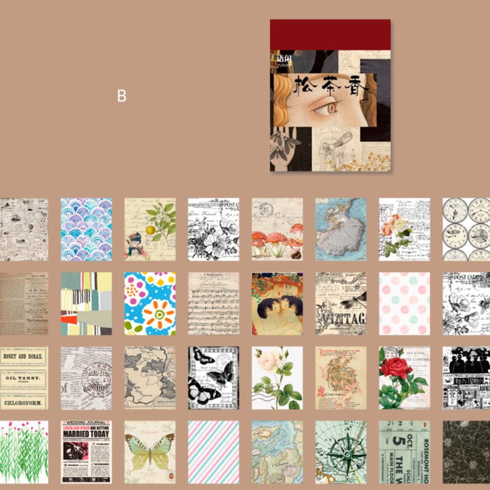 365 Mini juego de papel de diario de estilo vintage