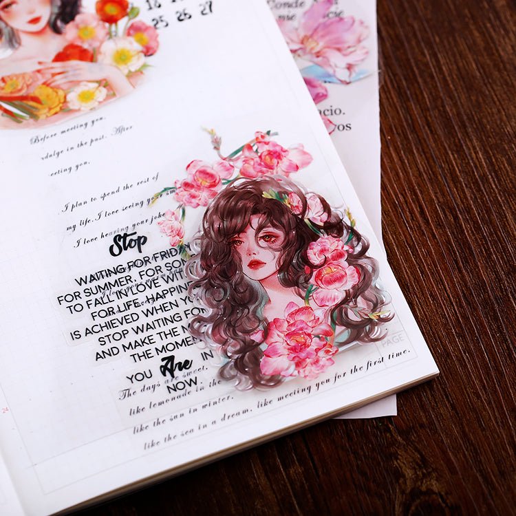 beautiful women stickers for journaling