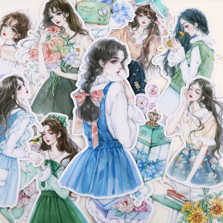 beautiful girl sticker for scrapbooking