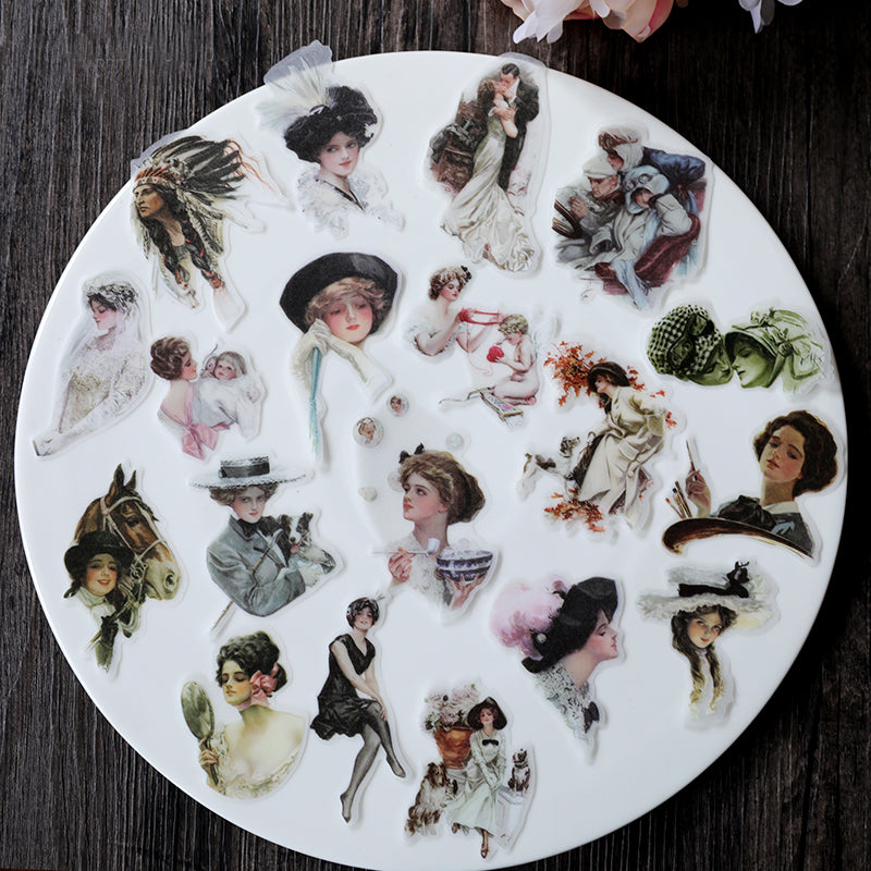 vintage women stickers