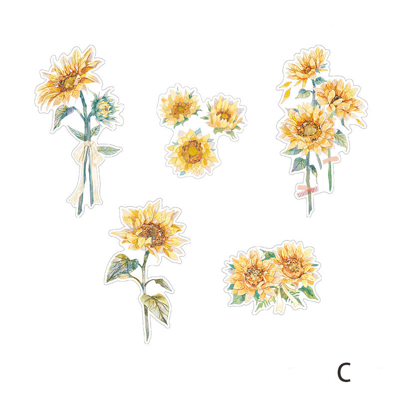 transparent yellow flower stickers