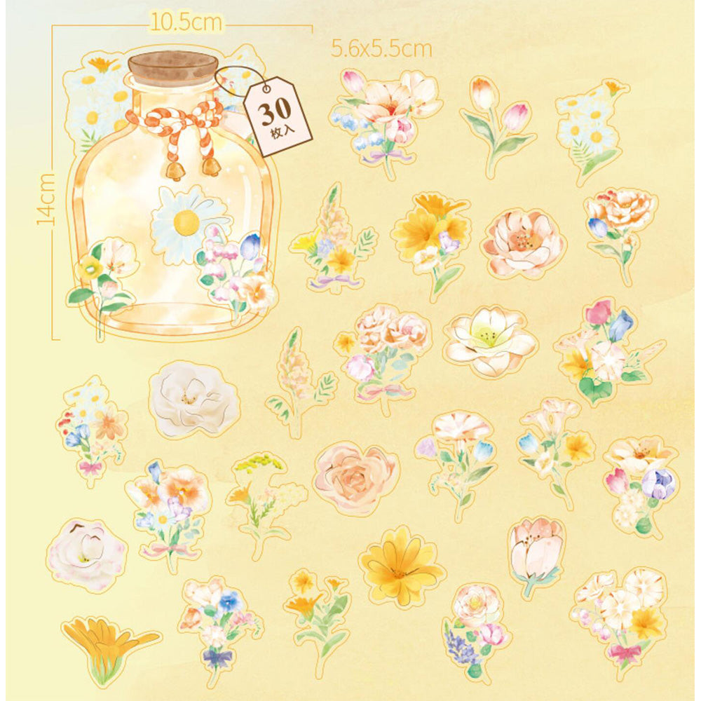 Blumen-Scrapbook-Aufkleber, 30 Stück